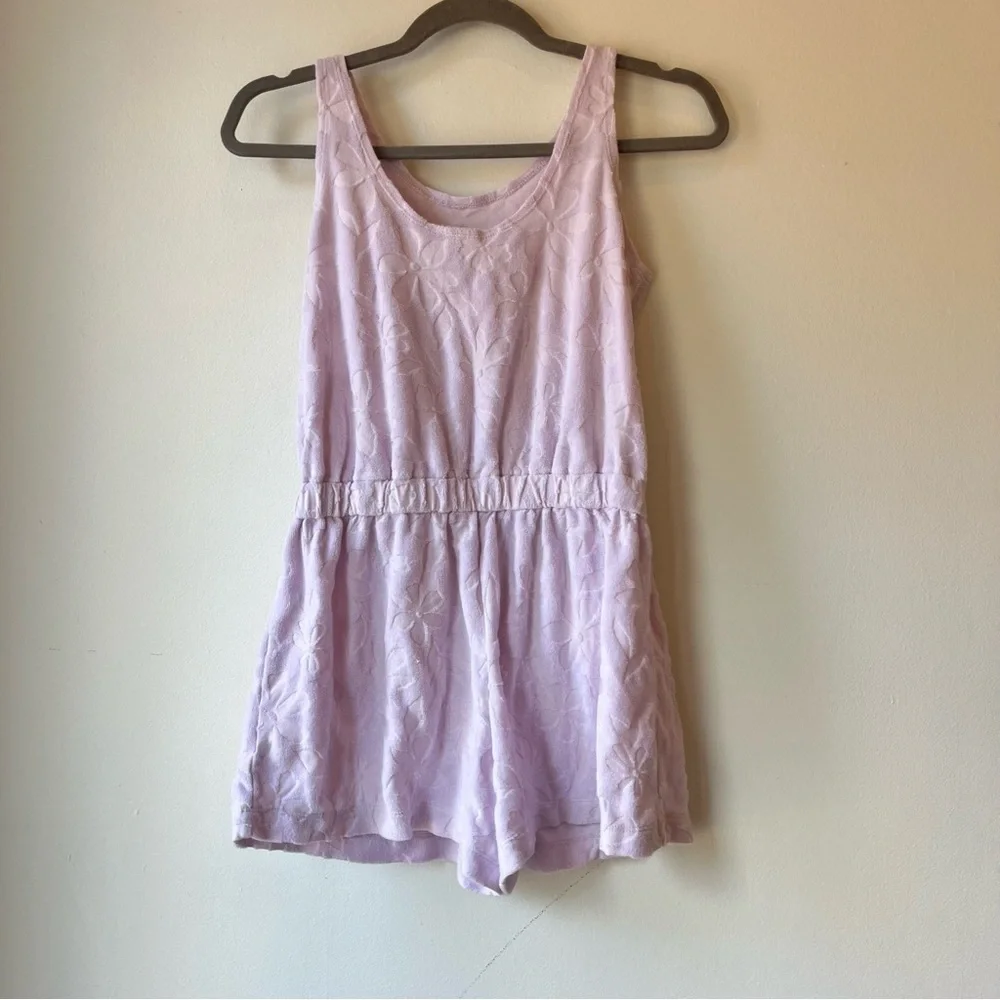 OshKosh Girls Lilac Terry Cloth Romper Size 12 Sleeveless Summer Playsuit Beach - Picture 7 of 8
